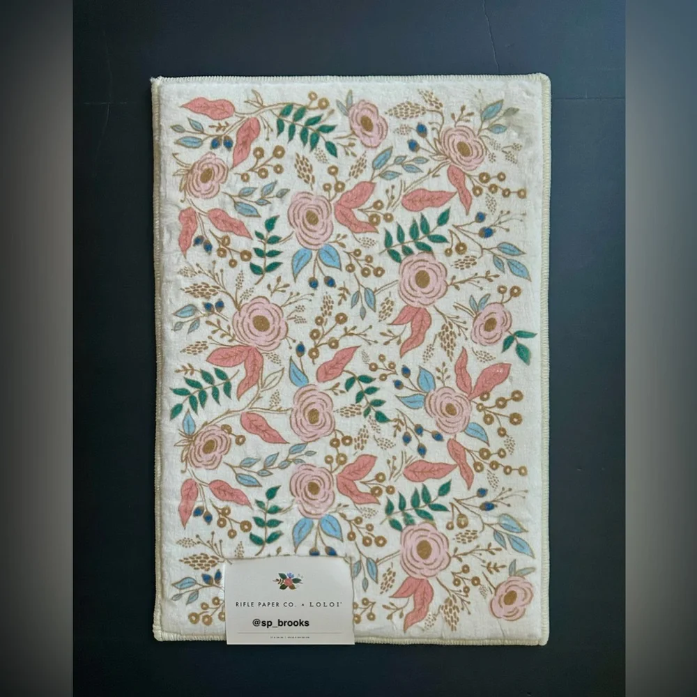 🎁Rifle Paper Co x Loloi Delilah 17”x24” Bath Rug - Multi Foam Polyester Pile